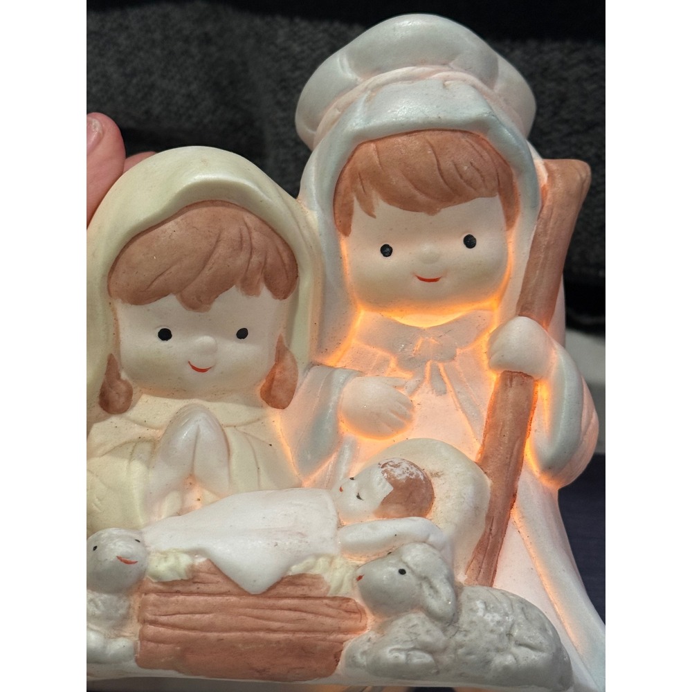 Vintage Ceramic Nativity Scene‎ Light Up Tabletop Decor Christmas Holiday